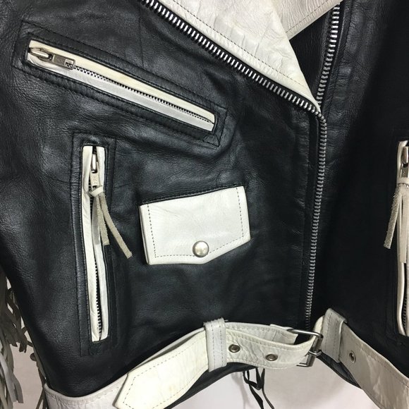 Retro Leather Motorcycle Jacket - Picture 4 of 9